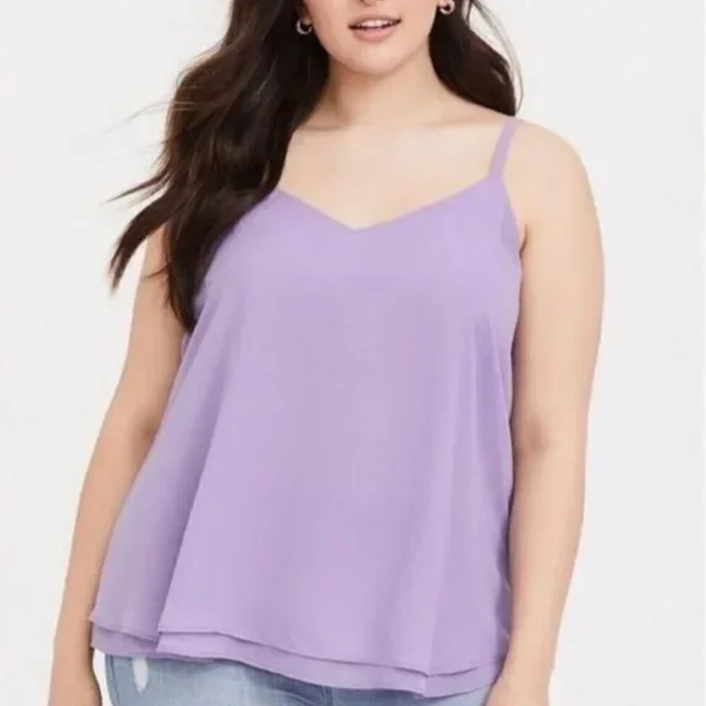 Torrid Purple Challis Cami Swing Tank 1